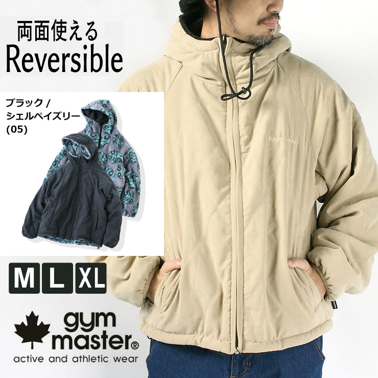 ジムマスター アウター gym master キルト ボア リバーシブル フード ジャケット G921624 ボア コート 防寒 | gym master | 01