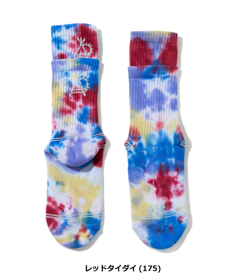 go slow caravan ゴースローキャラバン 靴下 メンズ 春夏 クルーソックス タイダイ ジャガード おしゃれ レイヤードリブ アウトドア 362908 | go slow caravan | 01