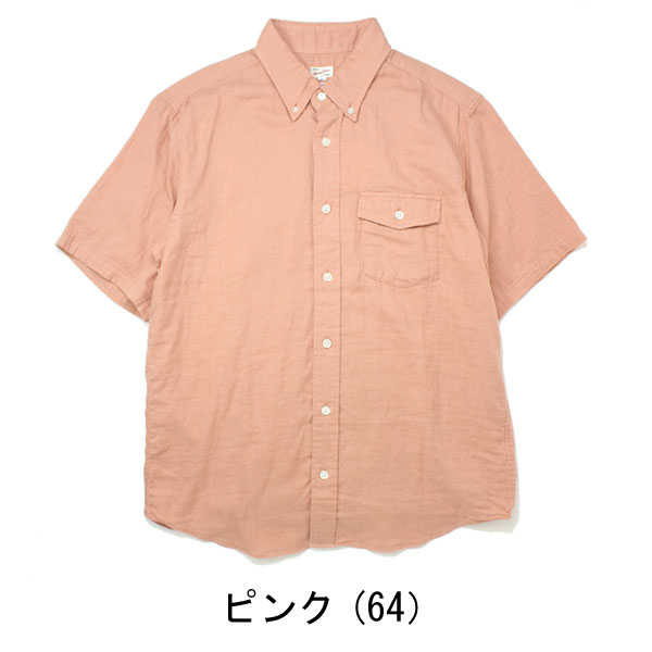 爆買 シャツ メンズ 日本製 半袖 Wガーゼ ボタン ダウン シャツ 124-00 春 夏 | protocol | 02