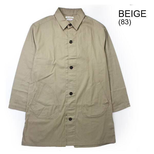 メンズ コート 日本製 ステンカラー OX ミドルコート ロングコート ハーフ丈 無地  軽量 アウター コート きれいめ ロング カジュアル | protocol | 01