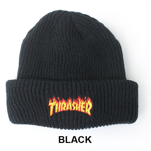 ニット帽 スラッシャー THRASHER フレームロゴ ビーニー 帽子 ニットキャップ ブランド キャンプ キャンプ | THRASHER | 01