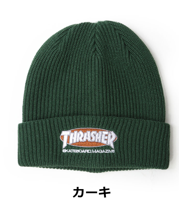 THRASHER スラッシャー キッズ  OVAL MAG アクリルビーニー 22TH-N52K 子供 帽子 ニット帽 男の子 女の子 秋 冬 秋冬 | THRASHER | 02