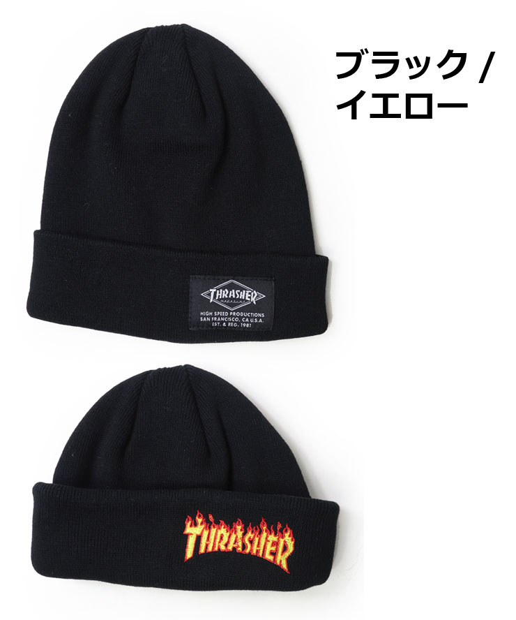 THRASHER スラッシャー 2way コットンサマービーニー 23TH-N03 ニット帽 レディース メンズ ブランド 帽子 秋 冬 秋冬 | THRASHER | 01
