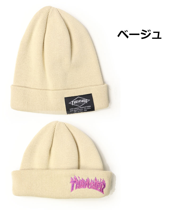 THRASHER スラッシャー 2way コットンサマービーニー 23TH-N03 ニット帽 レディース メンズ ブランド 帽子 秋 冬 秋冬 | THRASHER | 02