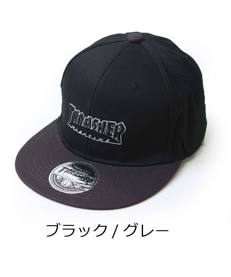 THRASHER スラッシャー MAG LOGO オーガニックコットン 平つばキャップ サングラスホルダー付き 24TH-C01 レディース メンズ 帽子 秋 冬 秋冬 | THRASHER | 01