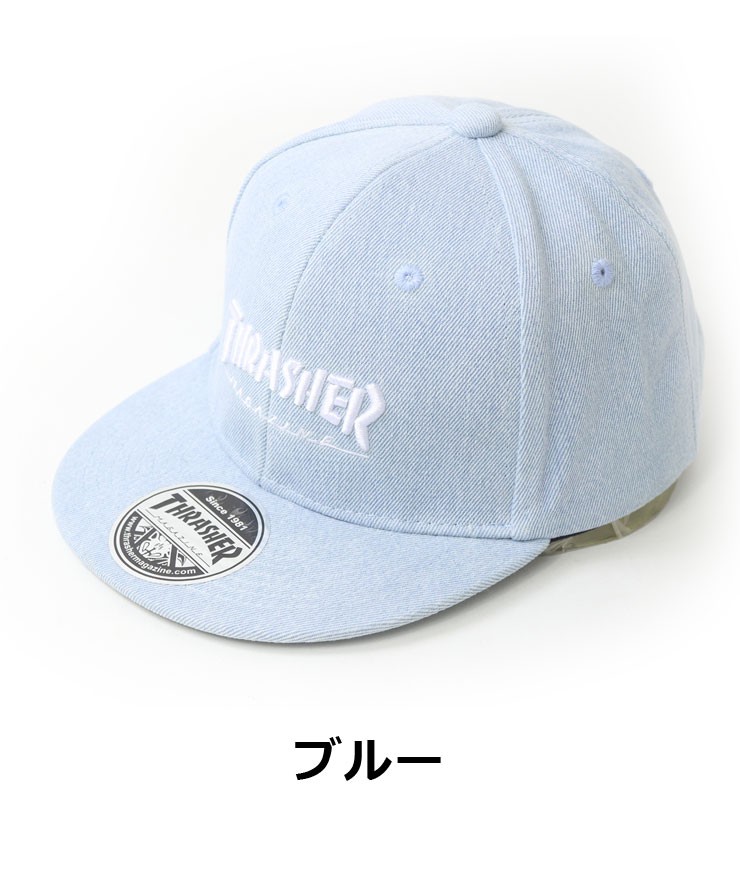 THRASHER スラッシャー キッズ  MAG LOGO デニム平つばキャップ 25TH-C01K 子供 帽子 キャップ 男の子 女の子 秋 冬 秋冬 | THRASHER | 02