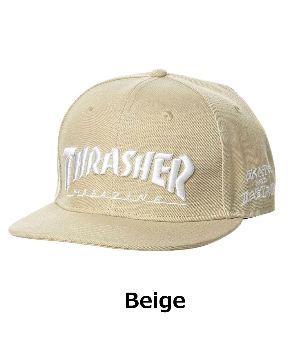 THRASHER スラッシャー キャップ MAG LOGO ポリエステルサージ 平つばキャップ THR-C03  帽子 ベースボールキャップ マグロゴ ストリート スケーター | THRASHER | 05