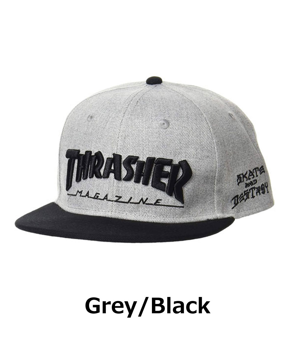 THRASHER スラッシャー キャップ MAG LOGO ポリエステルサージ 平つばキャップ THR-C03  帽子 ベースボールキャップ マグロゴ ストリート スケーター | THRASHER | 02