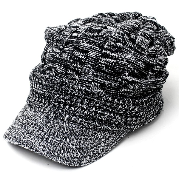 帽子 ニット帽 メンズ 防寒 帽子 ゴルフ つば付きニット帽 アクリル クロス編み  大きいサイズ