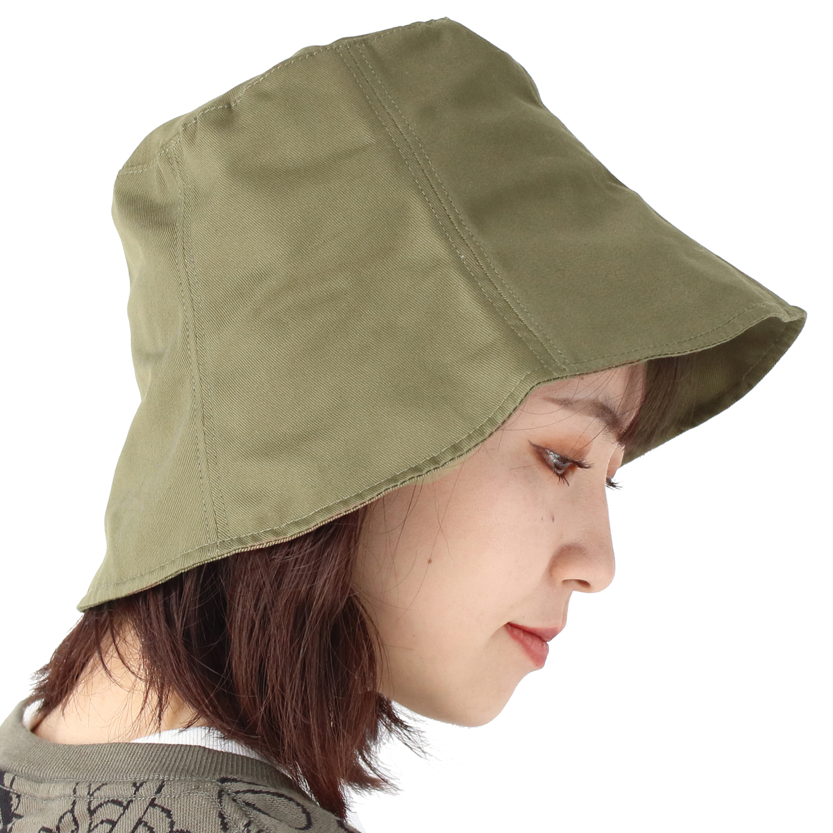 バケットハット レディース 深め 洗える帽子 つば広 ツイル ブリムハット バケットハット 春 夏 春夏 キャンプ 山登り 登山 | Regnuu | 06