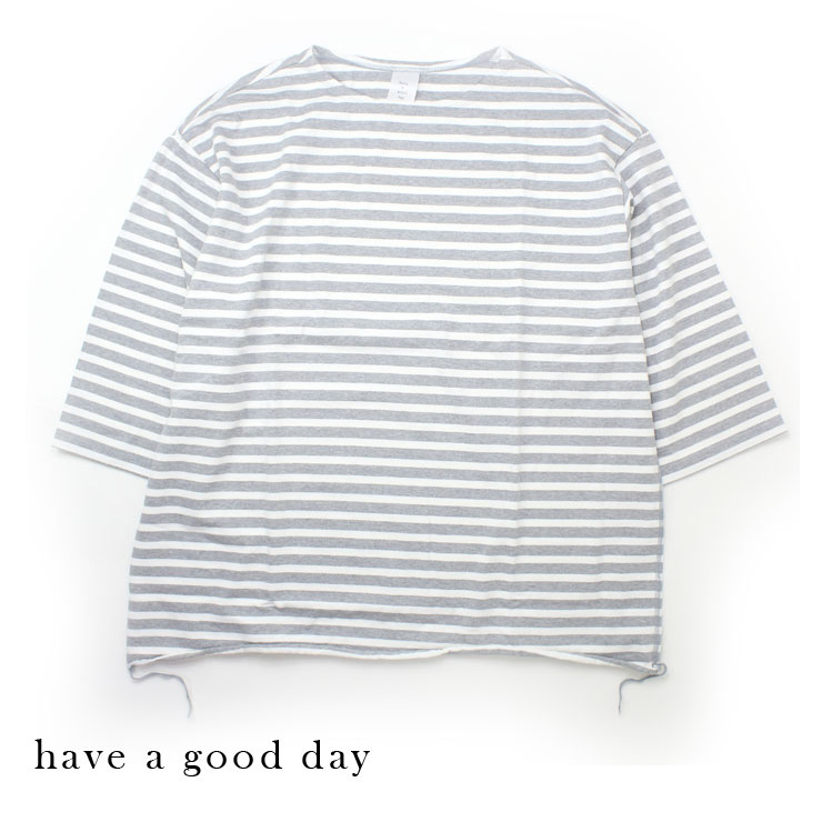 メンズ 7分袖 夏 Tシャツ 大きいサイズ メンズ 日本製 have a good day ボーダー ボートネック 3/4 Tee HGD-344 春 夏 春夏 | HAVE A GOOD DAY | 01