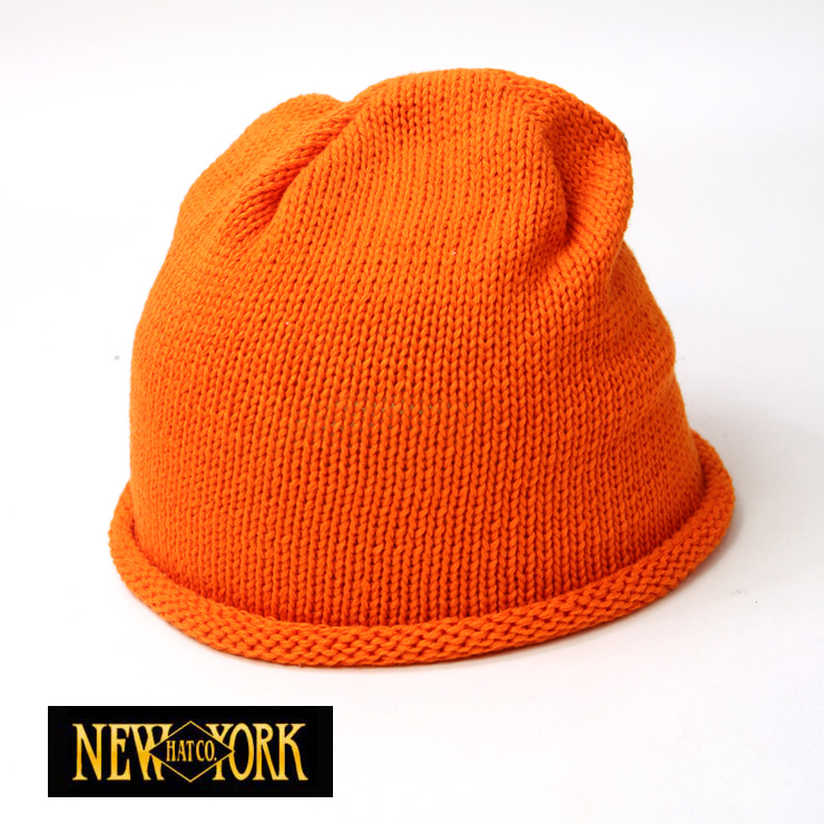 New York Hat ニューヨークハット ニットキャップ #4466 COTTON ROLL オレンジ ニット帽 メンズ レディース コットン アメリカ製 | NEW YORK HAT | 01