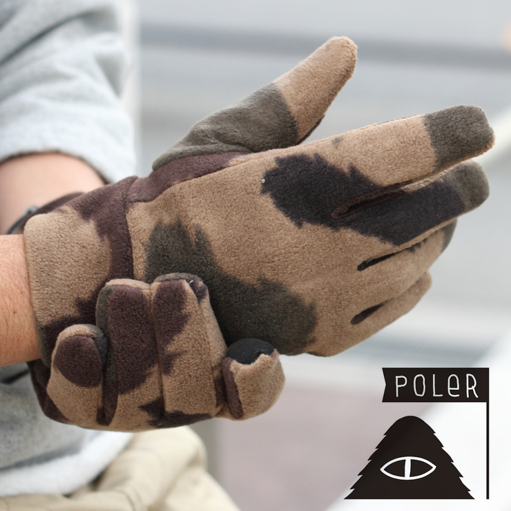 ポーラー  POLeR 手袋 グローブ メンズ フリース フルフィンガー グローブ 防寒 アウトドア キャンプ 自転車 ランニング | POLeR | 01