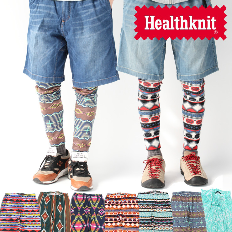 Healthknit（ヘルスニット） レギンス スパッツ ネイティブ柄 幾何学柄