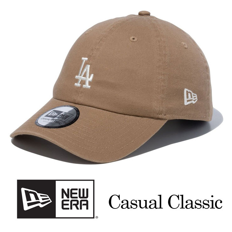 NEWERA ニューエラ カジュアルクラシック MLB Casual Classic ロサンゼルス・ドジャース ミッドロゴ カーキ × クロームホワイト 14109526
