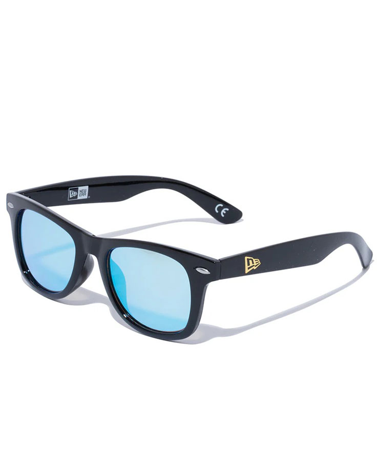 ニューエラ NEW ERA サングラス ウェリントン スクエアレンズ シャイニーブラックフレーム ブルーミラーレンズ 14518155 メンズ レディース UVカット | NEW ERA | 01