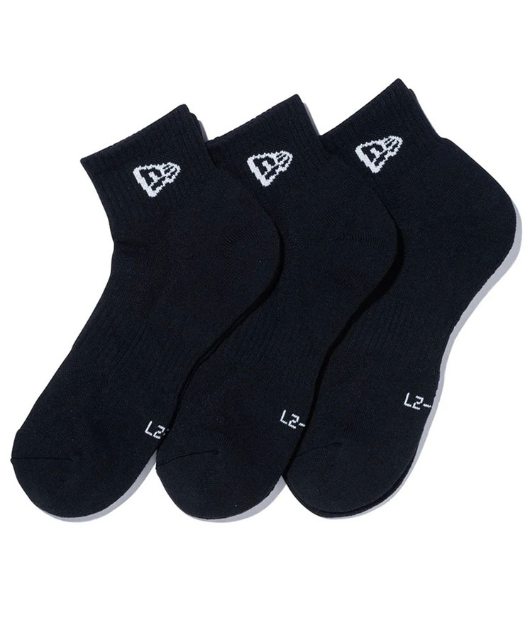ニューエラ NEW ERA ソックス アンクル 3ペア ブラック 14518191 メンズ レディース ユニセックス | NEW ERA | 01