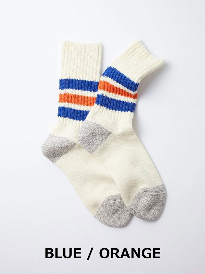 ROTOTO ロトト COARSE RIBBED OLDSCHOOL CREW SOCKS コースリブ オールドスクール クルーソックス R1255 メンズ レディース 靴下 ラインソックス 日本製 | ROTOTO | 02