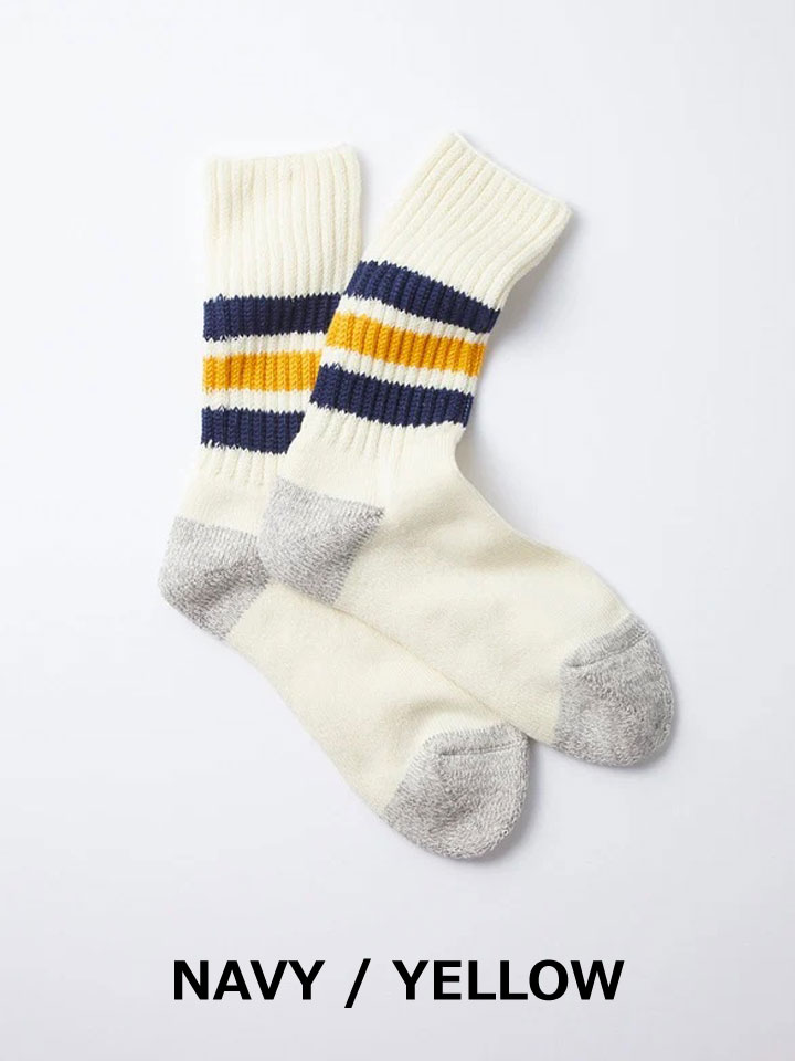 ROTOTO ロトト COARSE RIBBED OLDSCHOOL CREW SOCKS コースリブ オールドスクール クルーソックス R1255 メンズ レディース 靴下 ラインソックス 日本製 | ROTOTO | 04