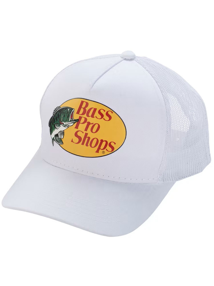 バスプロショップ キャップ 帽子 メンズ レディース メッシュキャップ BASS PRO SHOPS バスプロ ショップス TRUCKER CAP トラッカー キャップ WHITE | protocol | 01