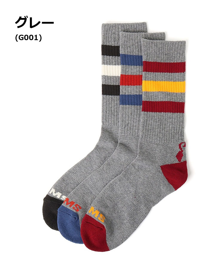 チャムス ソックス 靴下 CHUMS 3Pブービーミディアムソックス 3P Booby Medium Socks CH06-1129  メンズ レディース ３足セット 秋 冬 秋冬 | CHUMS | 03