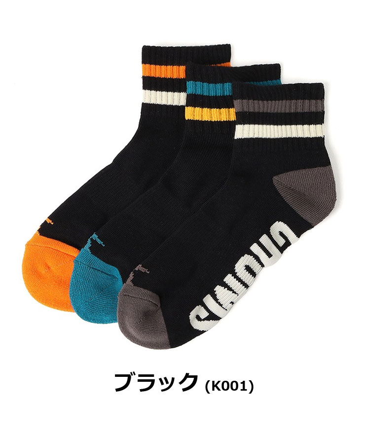 チャムス ソックス 靴下 CHUMS 3Pラインクルーソックス CH06-1128  メンズ レディース ３足セット 秋 冬 秋冬 | CHUMS | 01