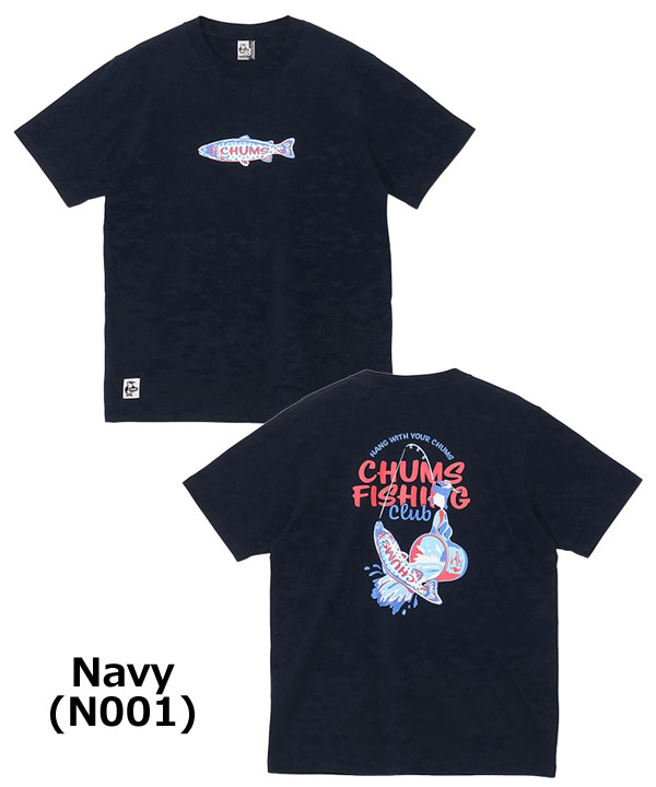 Tシャツ メンズ 春夏 CHUMS チャムス フィッシングクラブTシャツ CH01-2753 半袖 プリントTシャツ コットン アウトドア | CHUMS | 01