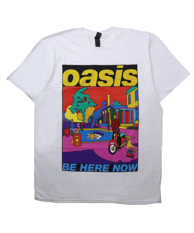 オアシス Tシャツ メンズ バンドTシャツ ロック oasis BE HERE NOW tee 半袖 ホワイト レディース フェス 野外フェス |  | 01