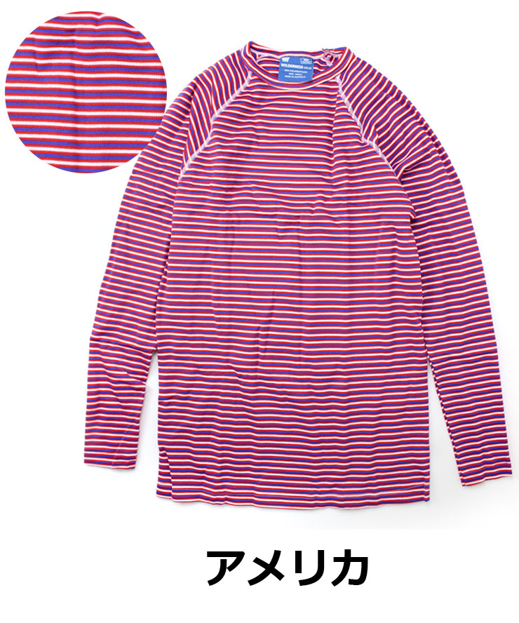ウィルダネスウェアー WILDERNESS WEAR Polypro+190 Long Sleeve Crew Stripe ポリプロピレン ロングスリーブ クルー ストライプ WDN030097 | WILDERNESS WEAR | 02