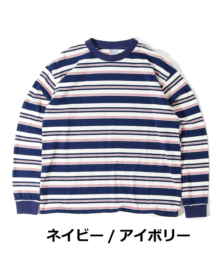 WALLA WALLA SPORT ワラワラスポーツ ロングスリーブストライプTee メンズ レディース 長袖 Tシャツ ロンTee 大きいサイズ Mサイズ Lサイズ 秋 冬 秋冬 | WALLA WALLA SPORT | 02