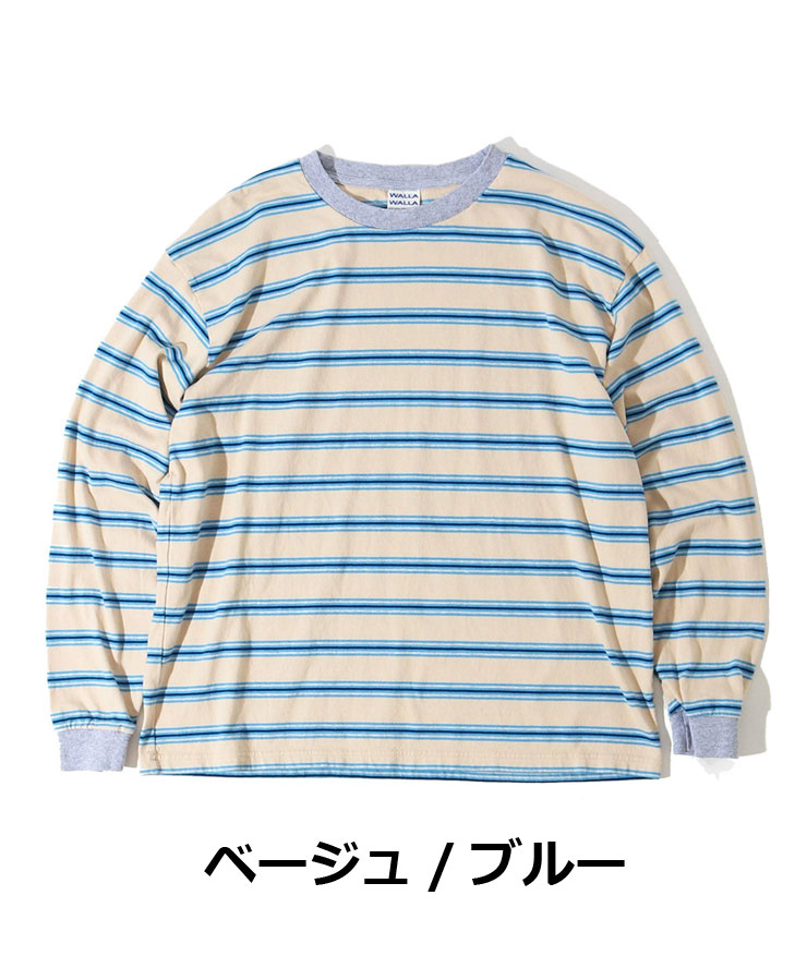 WALLA WALLA SPORT ワラワラスポーツ ロングスリーブストライプTee メンズ レディース 長袖 Tシャツ ロンTee 大きいサイズ Mサイズ Lサイズ 秋 冬 秋冬 | WALLA WALLA SPORT | 03
