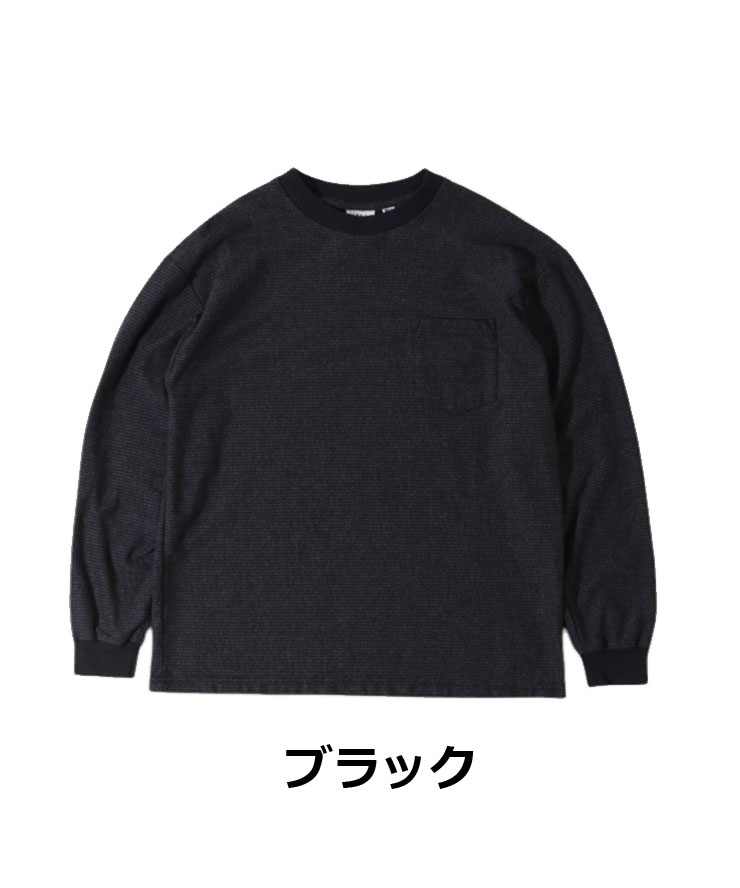WALLA WALLA SPORT ワラワラスポーツ U.S. MADE JACQUARD ST POCKET TEE ユーエス メイド ジャカード ストライプ ポケット tee メンズ レディース 長袖 | WALLA WALLA SPORT | 01