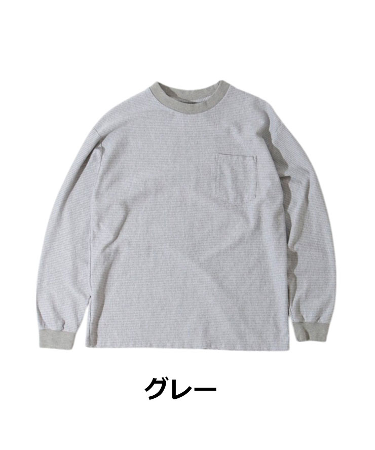 WALLA WALLA SPORT ワラワラスポーツ U.S. MADE JACQUARD ST POCKET TEE ユーエス メイド ジャカード ストライプ ポケット tee メンズ レディース 長袖 | WALLA WALLA SPORT | 02