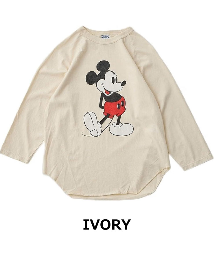 WALLA WALLA SPORT ワラワラスポーツ PRINTED B.B.TEE SOL ID MICKEY MOUSE WW030274 7分袖 ベースボールTシャツ ミッキーマウス USAコットン | WALLA WALLA SPORT | 01