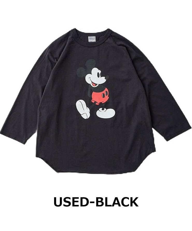 WALLA WALLA SPORT ワラワラスポーツ PRINTED B.B.TEE SOL ID MICKEY MOUSE WW030274 7分袖 ベースボールTシャツ ミッキーマウス USAコットン | WALLA WALLA SPORT | 02