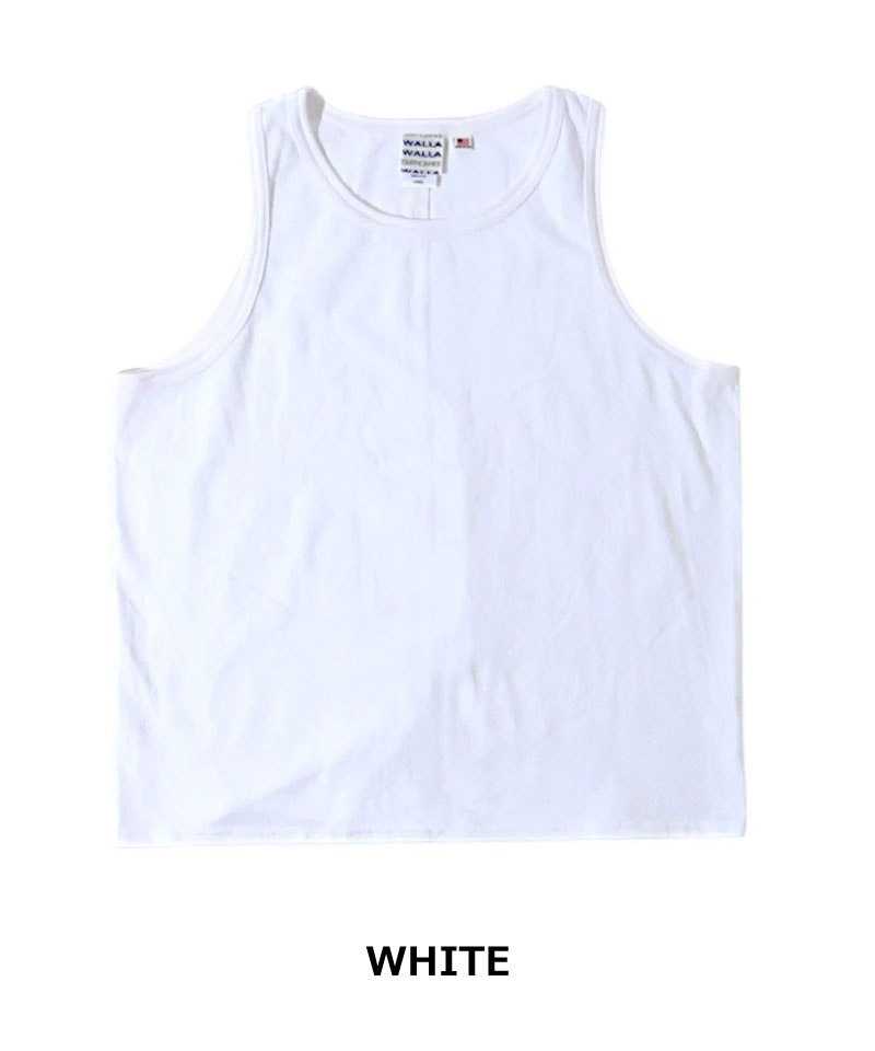 WALLA WALLA SPORT ワラワラスポーツ タンクトップ メンズ U.S. MADE BIRDSEYE MESH TANK TOP 春夏 USA製 メッシュタンクトップ ノースリーブ 通気性 コットン | WALLA WALLA SPORT | 01