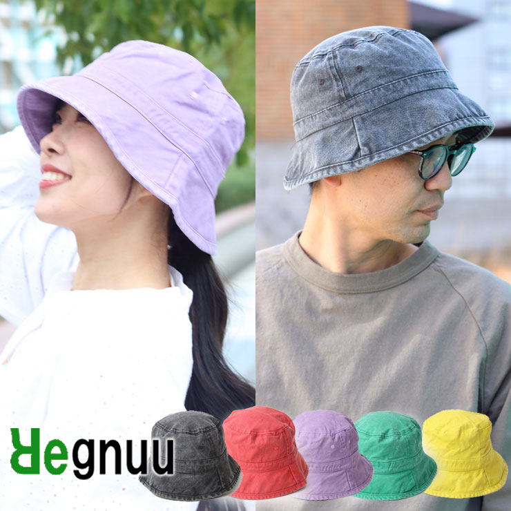 Regnuu 帽子 メンズ バケットハット ウォッシュ加工 深め UV