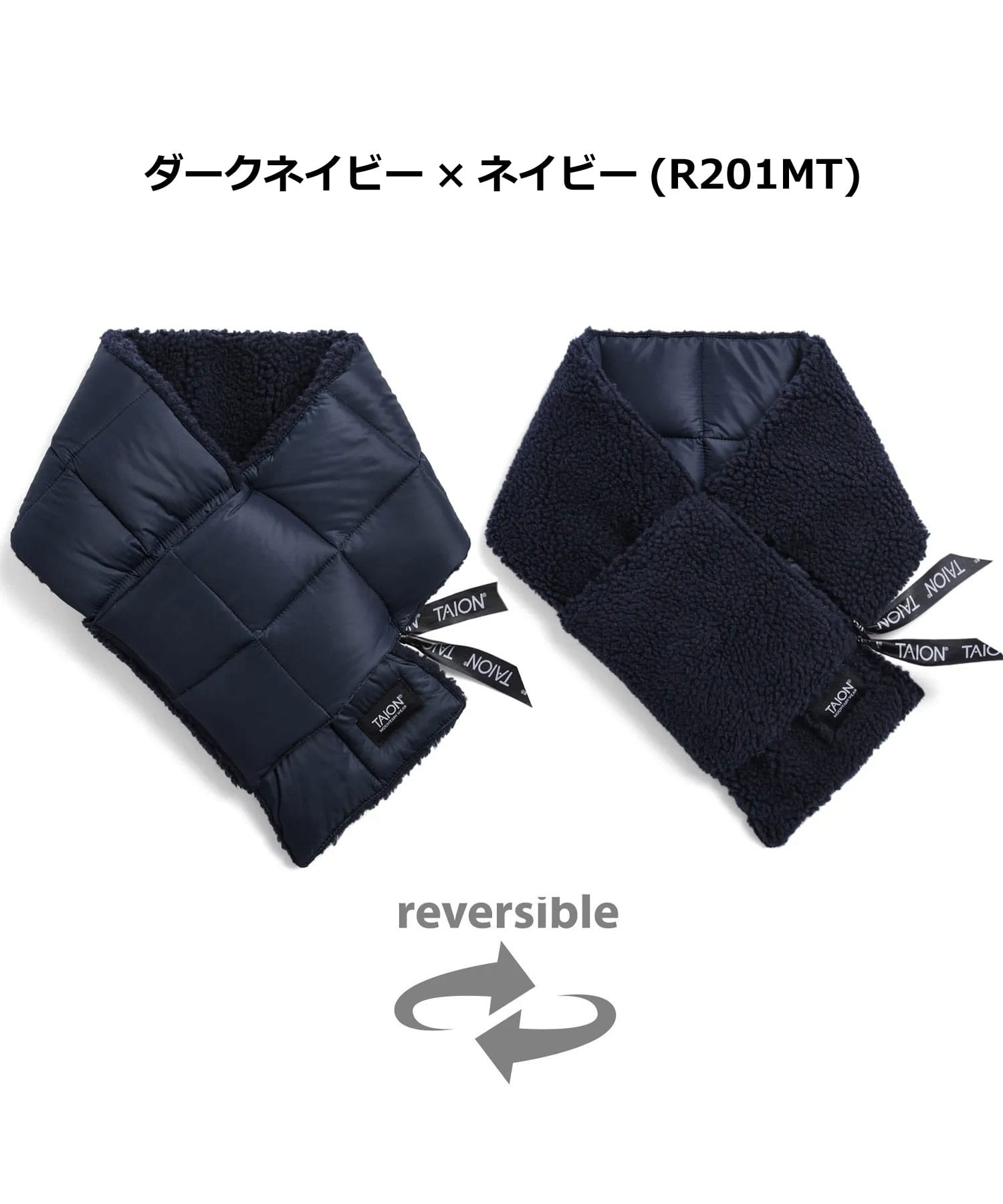 TAION タイオン マウンテン リバーシブル ダウン×ボア マフラー TAION-R201MT ダウンマフラー ボアマフラー 2WAY 軽量 防寒 暖かい アウトドア キャンプ | TAION | 12