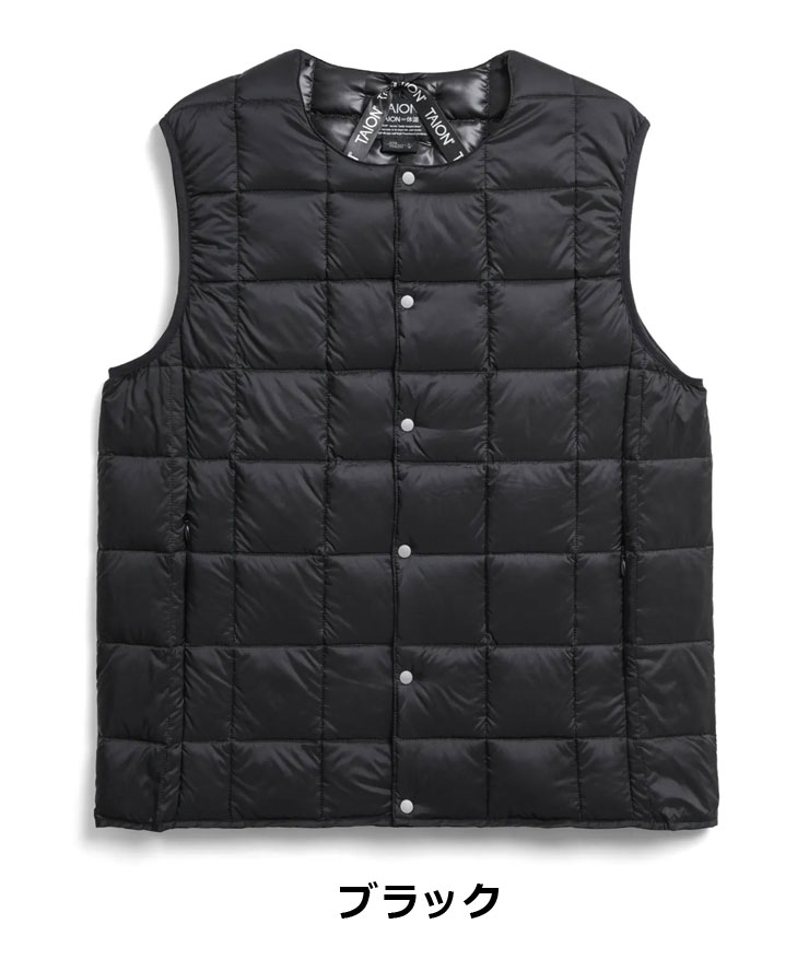 タイオン TAION ベーシック クルーネックボタン インナーダウンベスト TAION-004 メンズ インナーダウン スーツ 秋 冬 秋冬 | TAION | 01