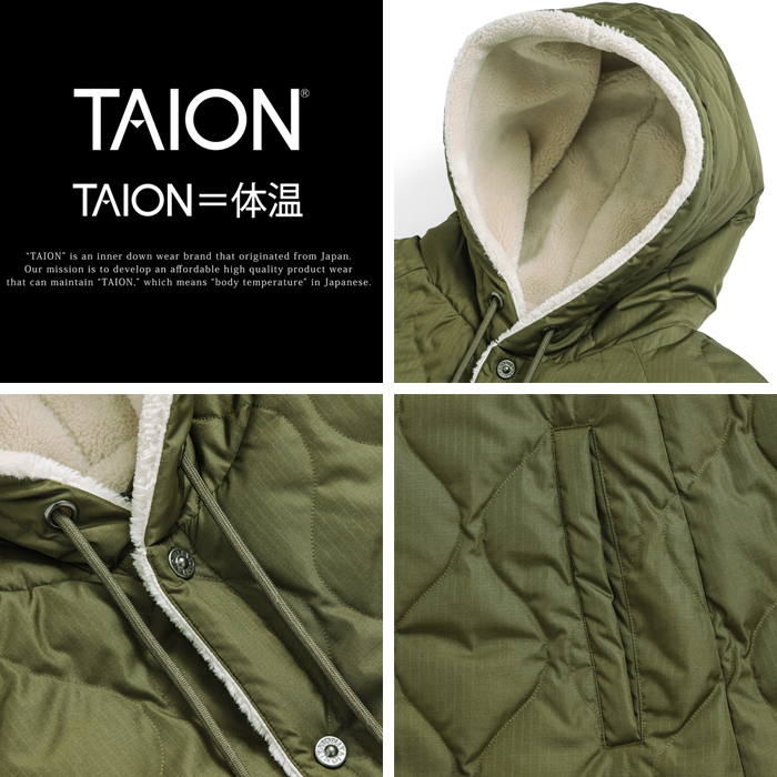 TAION タイオン インナーダウン ミリタリー ダウンケープ TAION