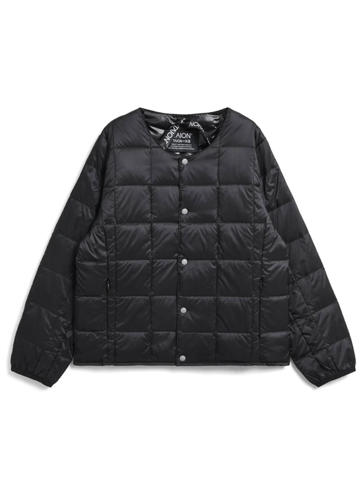 TAION タイオン キッズ ベーシック クルーネックボタン インナーダウンジャケット TAION-K104 子供服 800FP 軽量 ダウンジャケット 収納袋付き | TAION | 01