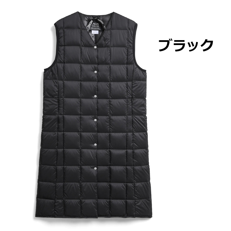 TAION タイオン インナーダウン ベーシック Vネック ロングダウンベスト TAION-W001-LONG | TAION | 01