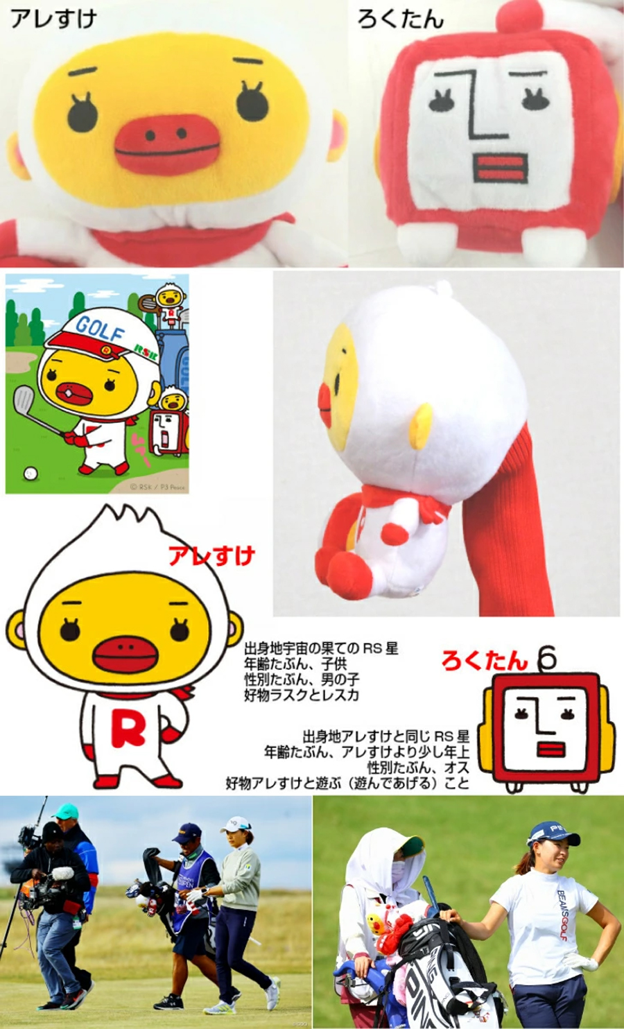 【RSK山陽放送】ドライバーヘッドカバー（アレすけ＆ろくたん） 楽天市場】RSK 山陽放送 マスコットキャラクター アレすけ