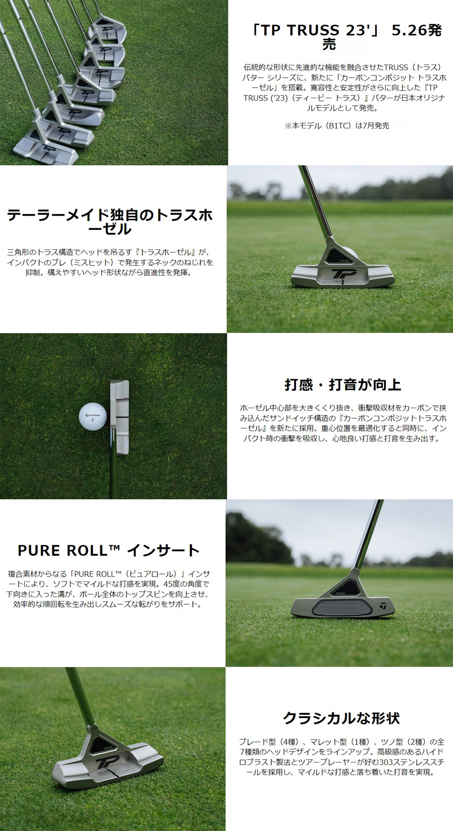 TaylorMade TP TRUSS 23' PUTTER B1TC / テーラーメイド TPトラス