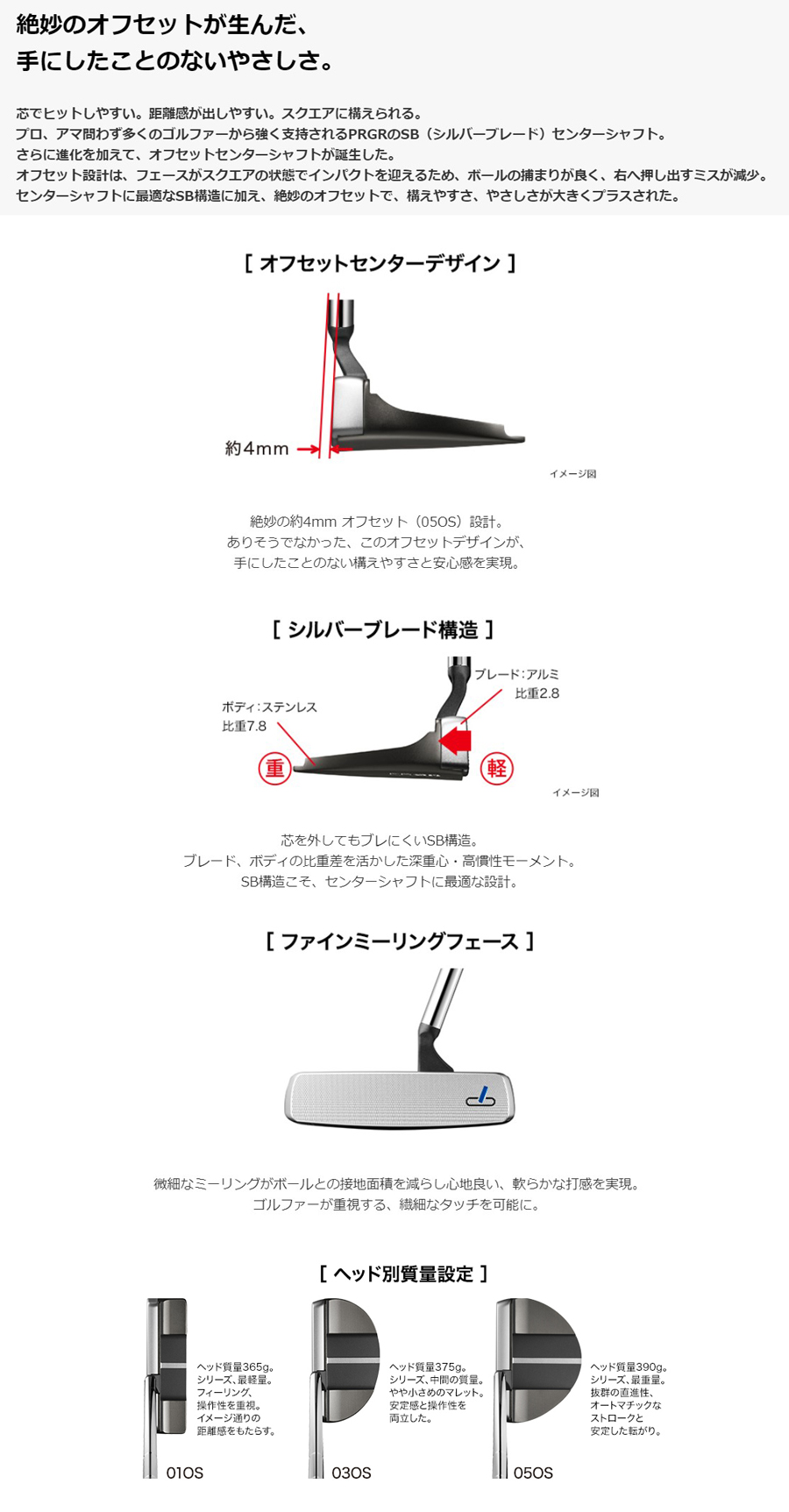 SILVER-BLADE PRGR Silver-Blade Centered 05OS PUTTER / プロギア