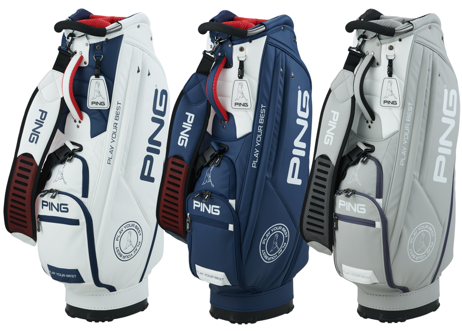 PING CADDIE BAG CB-U2301 SOFT PU CART WHITE NAVY GREY / ピン キャディバッグ CB-U2301  ソフト PU カート ホワイト ネイビー グレイ 36913