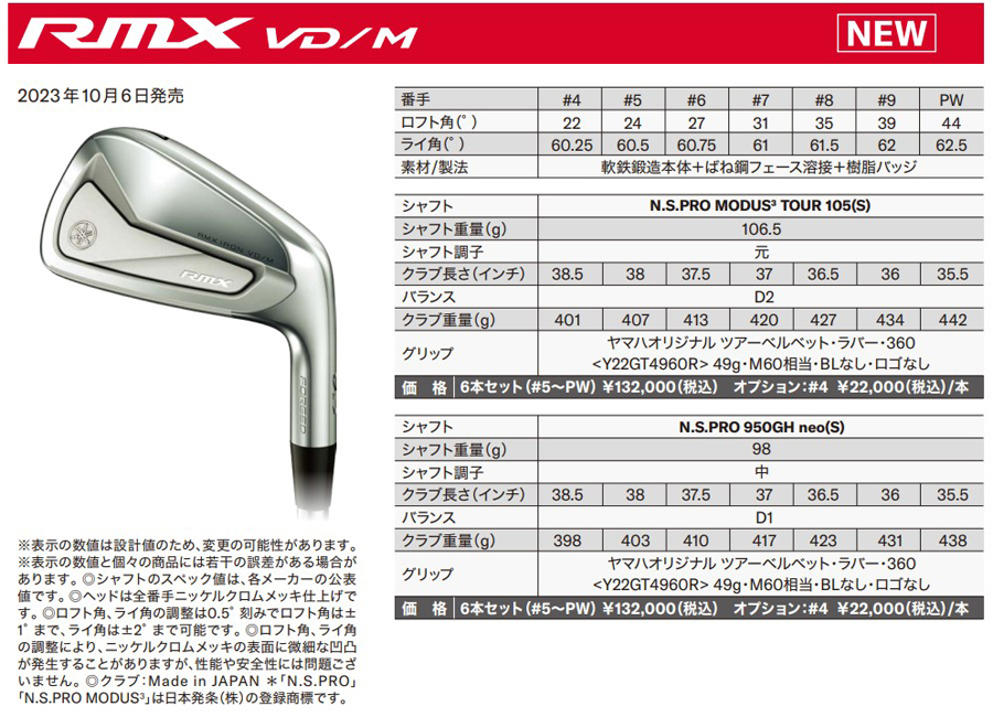 RMX VD / M IRON｜製品情報｜YamahaGolf ヤマハゴルフ