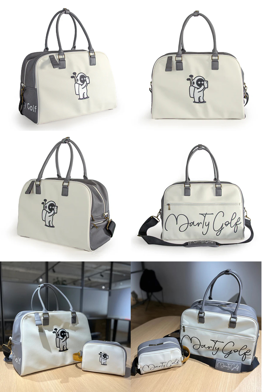 Marty Golf Boston Bag(Gray×Ivory) 17-001 / マーティーゴルフ