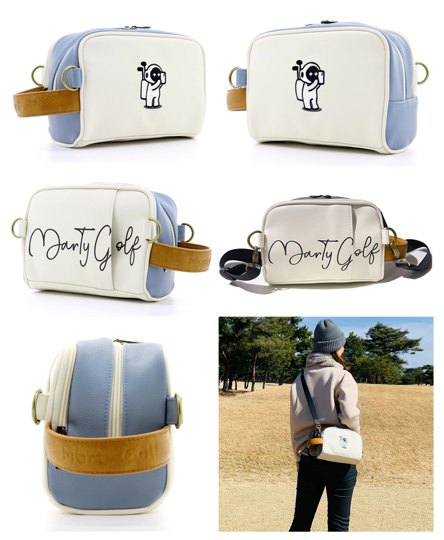 在庫限り】Marty Golf Marty Cart Bag(Blue×Ivory) Caddyくん 18-001