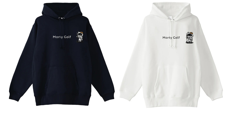 Marty Golf Tanuki Parka (28) (white/navy) / マーティーゴルフ